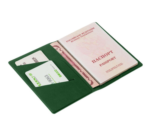 Обложка для паспорта Devon, темно-зеленый