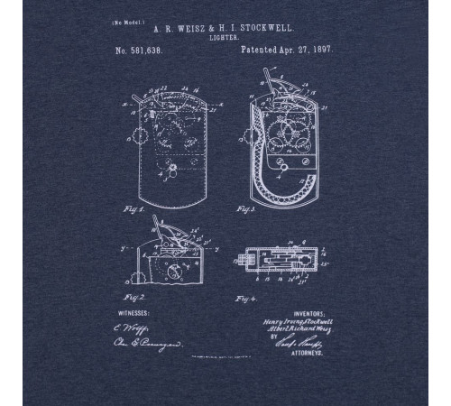 Футболка приталенная Old Patents. Lighter, синий меланж