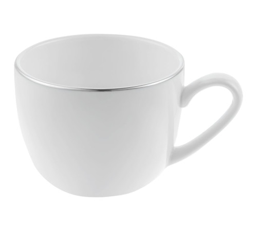 Кофейная пара Select, белая с серебристой отводкой