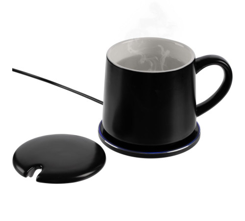 Кружка с подогревом и беспроводной зарядкой Dual Base ver. 2.0 Matt, черная