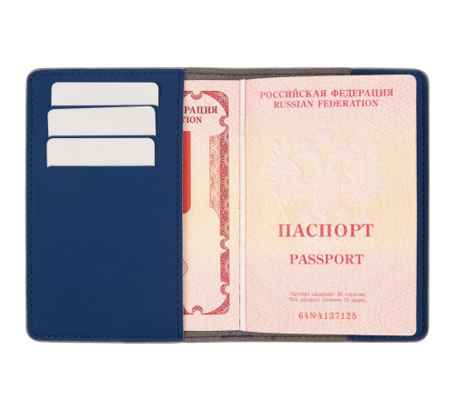 Обложка для паспорта Shall Simple, синий