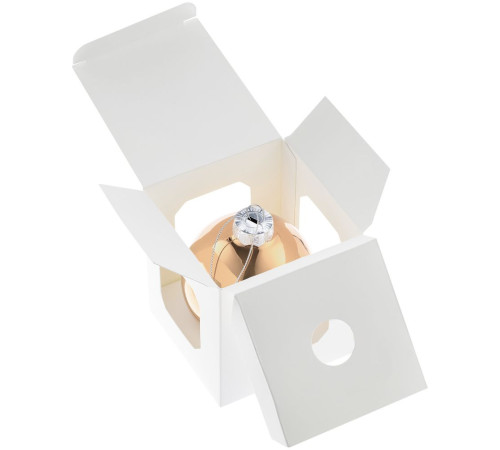 Елочный шар Finery Gloss, 8 см, глянцевый золотистый