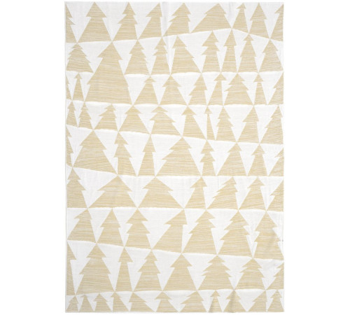 Плед «Танцующий лес», белый с золотистым