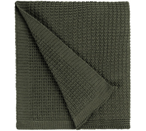 Плед Lattice, зеленый меланж (оливковый)