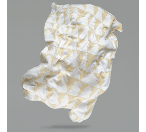 Плед «Танцующий лес», белый с золотистым