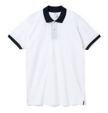 Рубашка поло Prince 190, белая с темно-синим