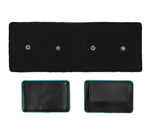 Кошелек Partinico, черный с бирюзовым