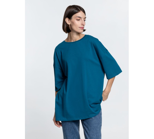 Футболка унисекс оверсайз Crosstown, бирюзовая (морская волна)