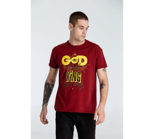 Футболка A God is High, гранатово-красная