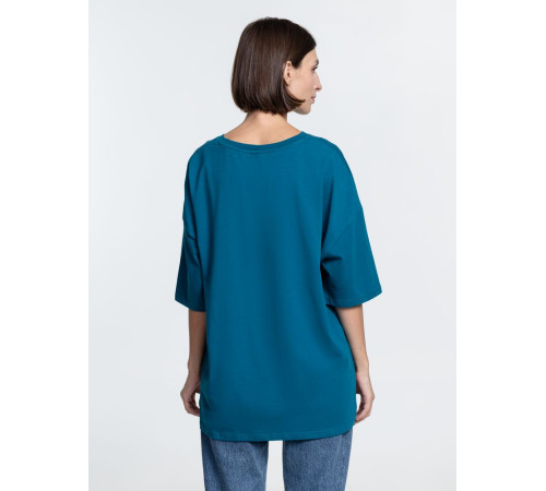 Футболка унисекс оверсайз Crosstown, бирюзовая (морская волна)