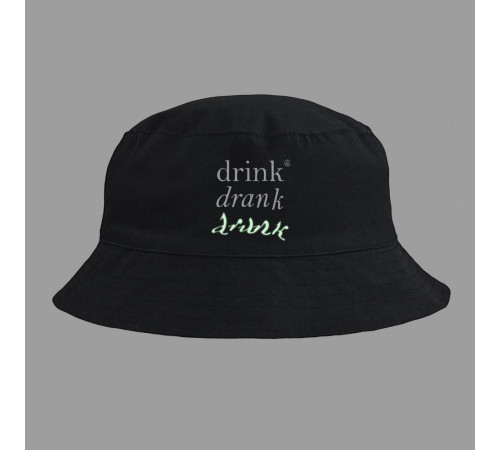 Панама Drunk со светящимся принтом, черная