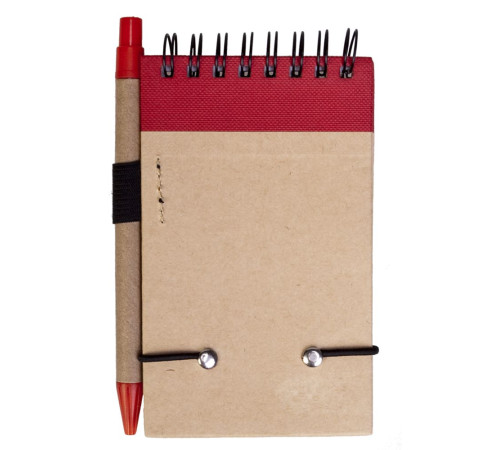 Блокнот на кольцах Eco Note с ручкой, красный